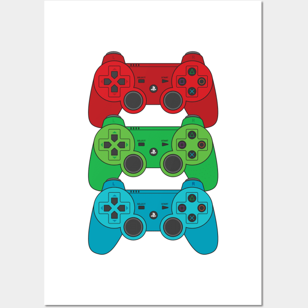 RGB Controllers Wall Art by Woah_Jonny